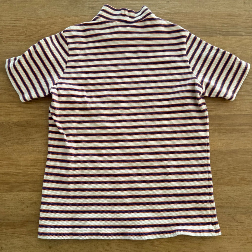 Levis Jeans for Women Vintage Mock Neck Striped Short Sleeve Top Orange Purple M - Picture 8 of 8